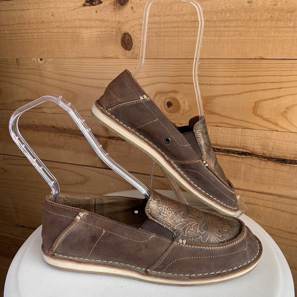 Shoes - Rank 45 Loafers Women's 9 Brown Leather Western Moccasin 138823 Casual‎ Shoe